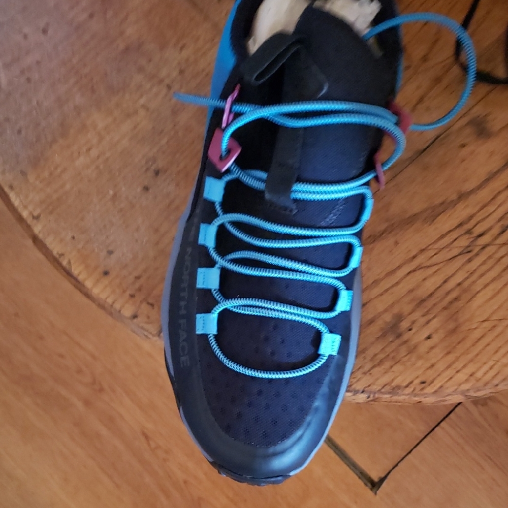 The North Face Black and Teal Hiking Shoe